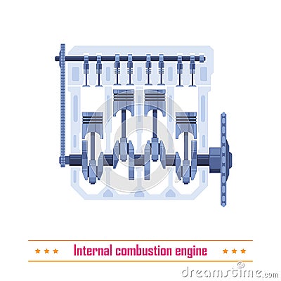 Internal combustion engine Vector Illustration